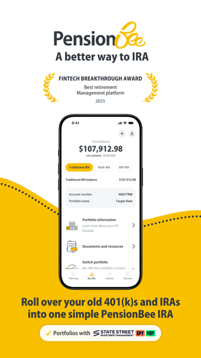 PensionBee: Combine 401(k)s iPhone screenshot 1 - Finance app