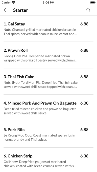 Thai Thai Restaurant Screenshot