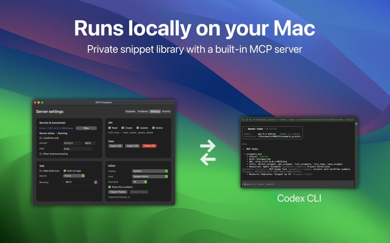 MCP Snippets screenshot