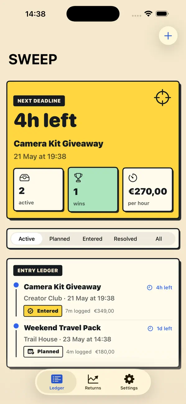 Screenshot #1 pour SWEEP Entry Tracker