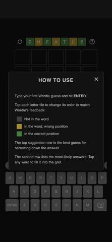 Cheatle - Wordle Solver screenshot 2