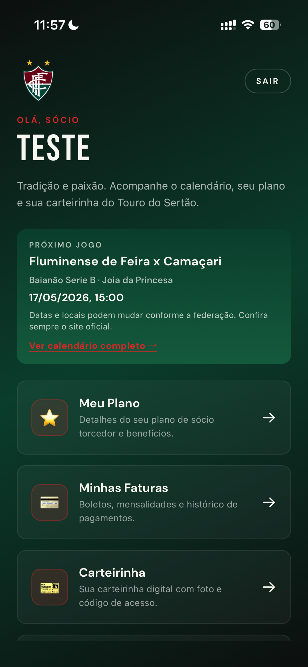 Socio Torcedor Touro do sertao screenshot 4