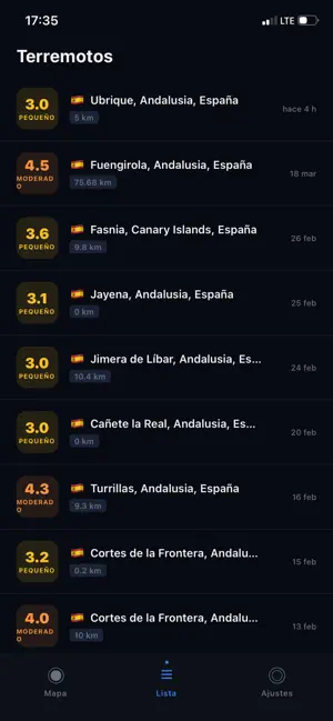Seismo - Alertas de Terremotos iPhone screenshot 2