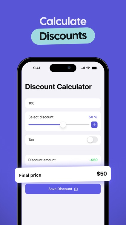 Discounts & Sales Calculator %