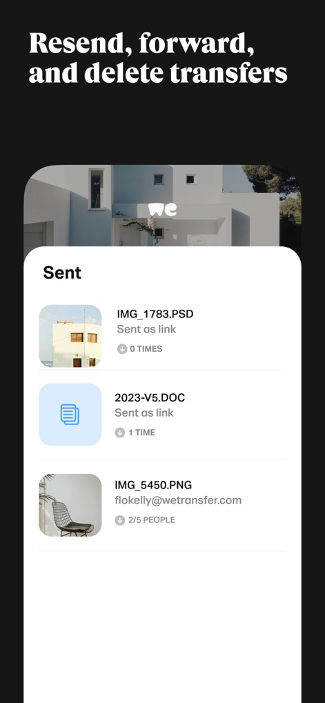 WeTransfer: Transfer Files - Gestion des envois