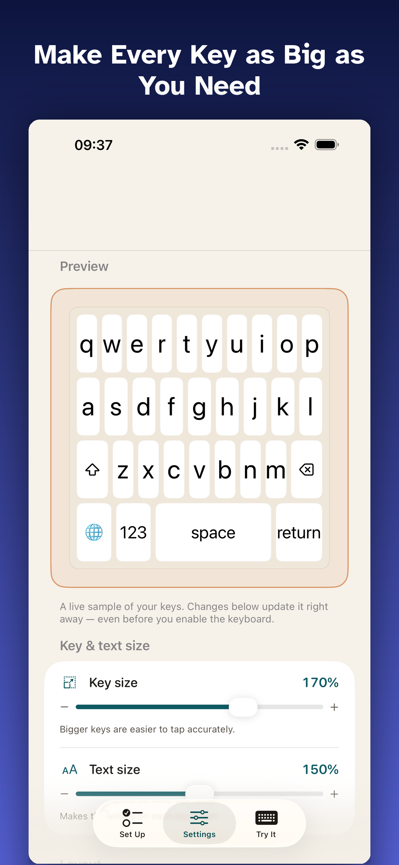 BiggerKeys: Large Key Typing screenshot 3