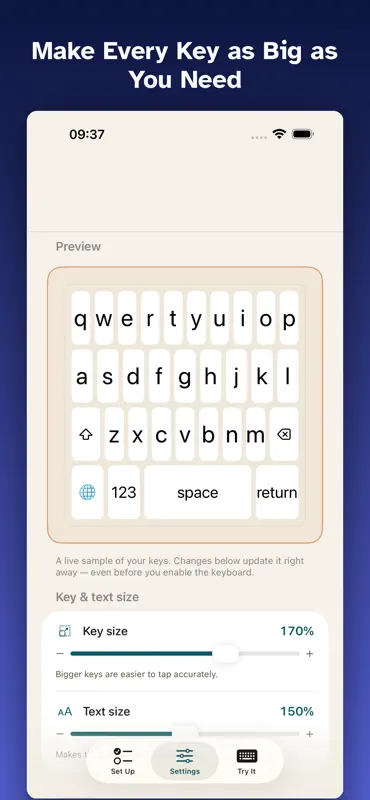 BiggerKeys: Large Key Typing screenshot 3 of 6