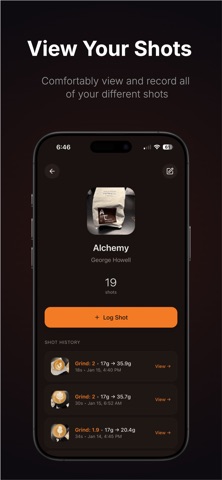 Espresso Shot Log screenshot