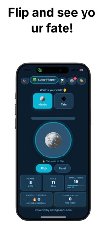 Lucky Flipper: Coin Flip Game iPhone screenshot