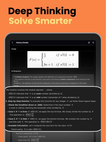 Math AI Solver Homework Help iPad screenshot