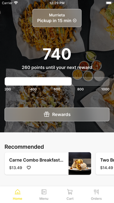 Screenshot 1 of El Burrito Taco Shop App
