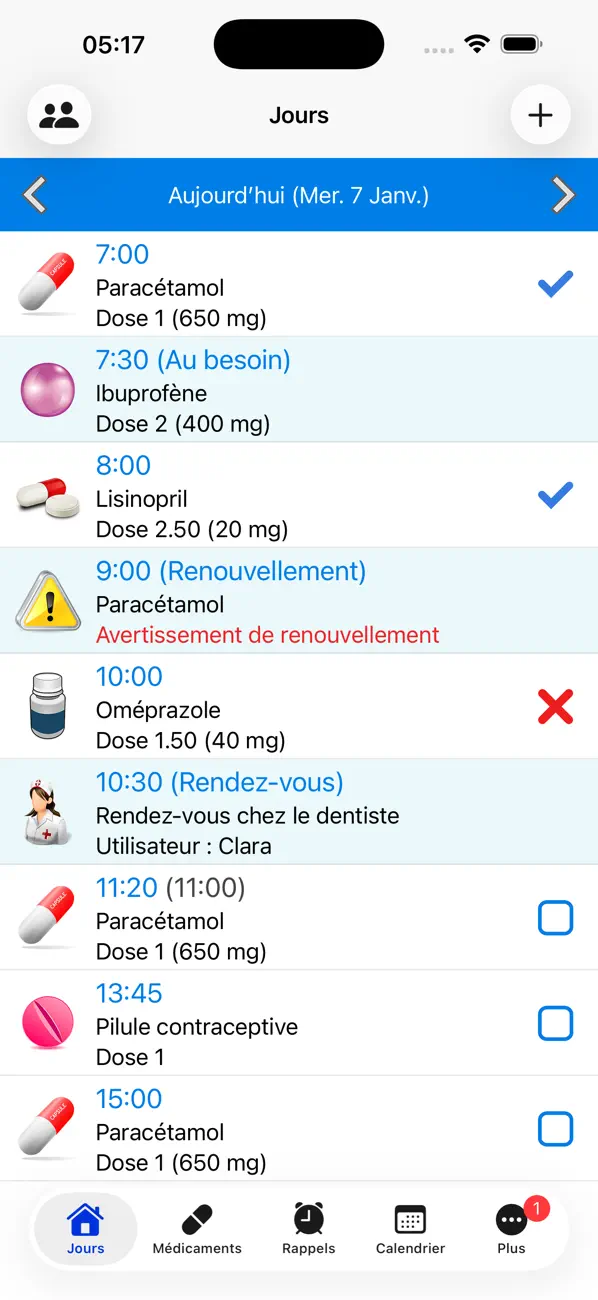Screenshot #1 pour Rappel de Médicament et Pilule
