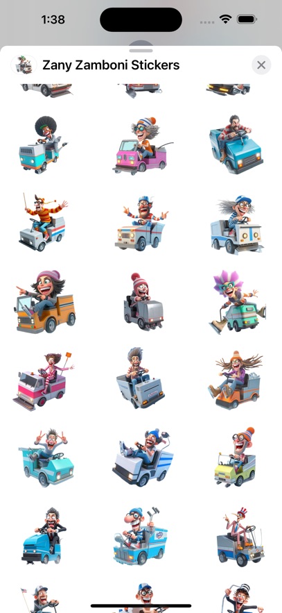 Zany Zamboni Stickers