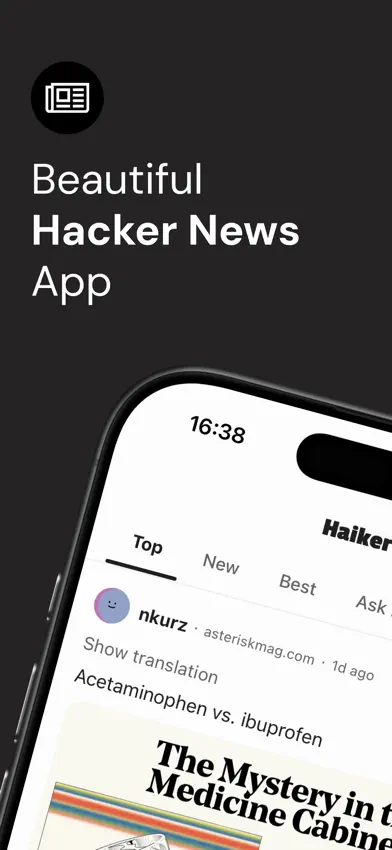 Haiker - Hacker News Reader screenshot 1