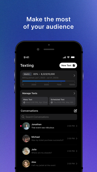 Markit AI: Text Your Audience Screenshot