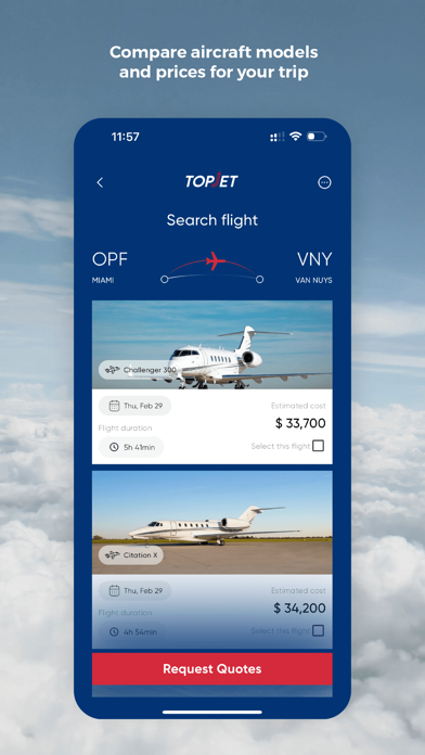 TopJet – Private Jet Charters Screenshot
