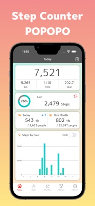 Step Counter POPOPO walk&run screenshot 1