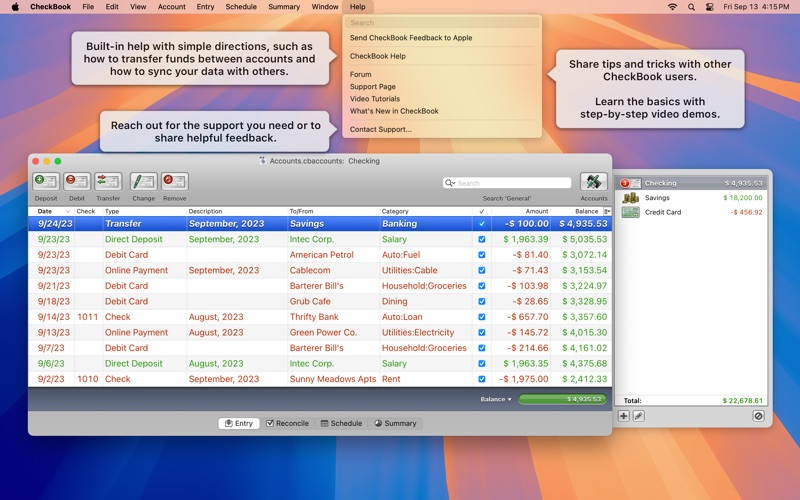 CheckBook Screenshot