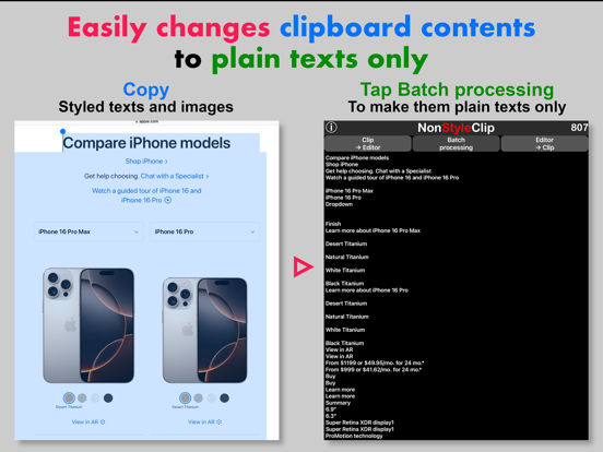 Screenshot #4 pour Plain text editor NonStyleClip