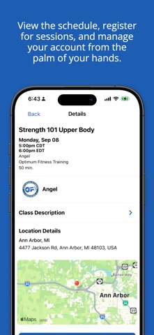 Optimum Fitness Training iPhone screenshot