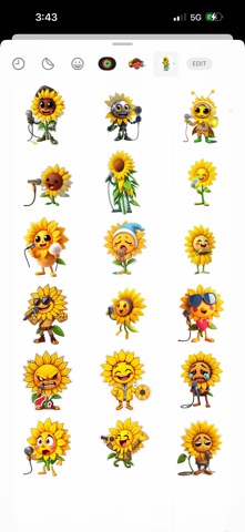 Rapping Sunflower Stickers screenshot