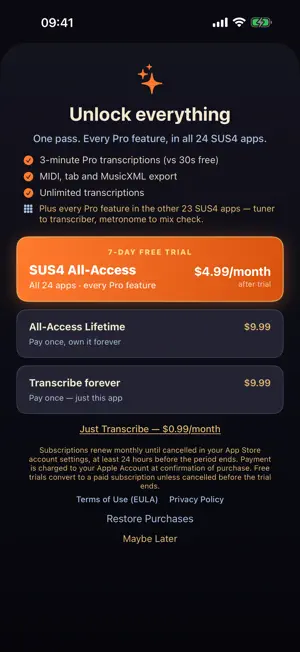 SUS4 Transcribe: Audio to Tab screenshot 4