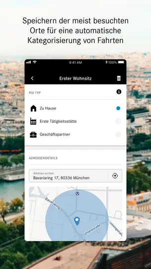 Screenshot von Mercedes-Benz Fahrtenbuch auf dem iPhone 4