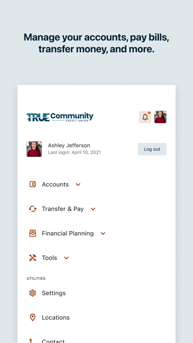 TRUE Community Digital Banking Screenshot