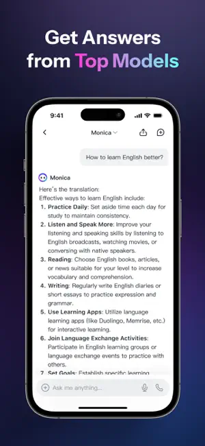 Monica AI: Ultimate AI Assist iPhone screenshot 2