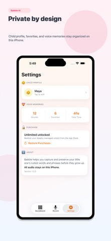Babble AI: Toddler Soundboard iPhone screenshot