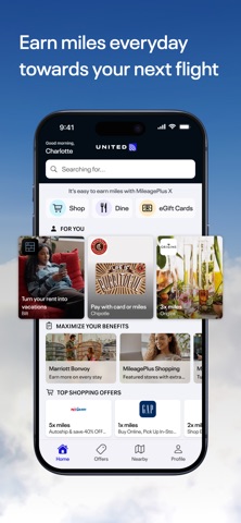 MileagePlus X iPhone screenshot