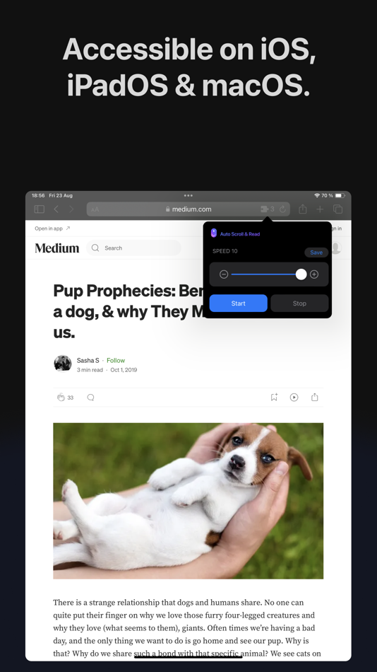 #3. Auto Scroll and Read (macOS) 由: Alfredo Grassau