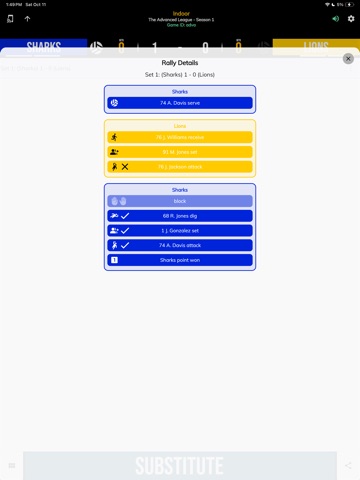BT Volleyball Stats iPad screenshot