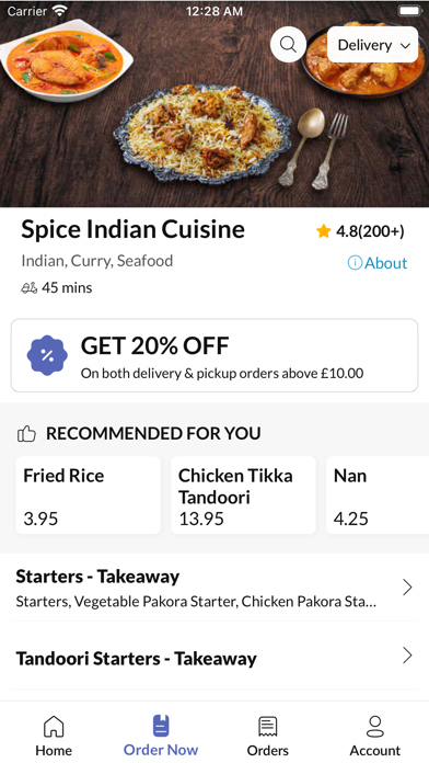 Spice Indian Cuisine, Screenshot
