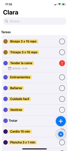 iClara TM: Hábitos y Metas screenshot