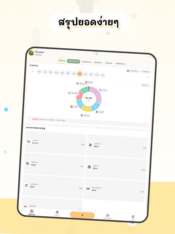 Expense tracker cute: Moneypod iPad screenshot 2 - Finance app