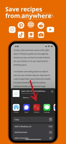 EatStash: Recipe Organizer iPhone screenshot