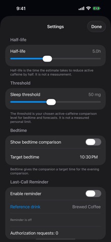 Caffeine Sleep Planner Screenshot 10 of 10
