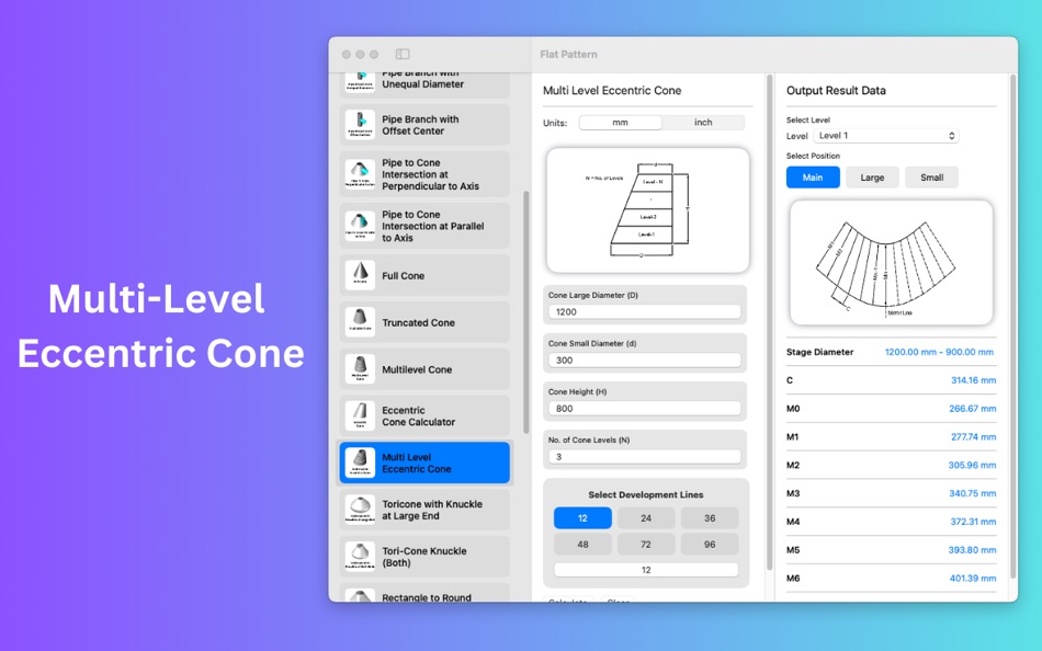 #3. Flat Pattern Calculator (macOS) Podle: Imran Pinjara