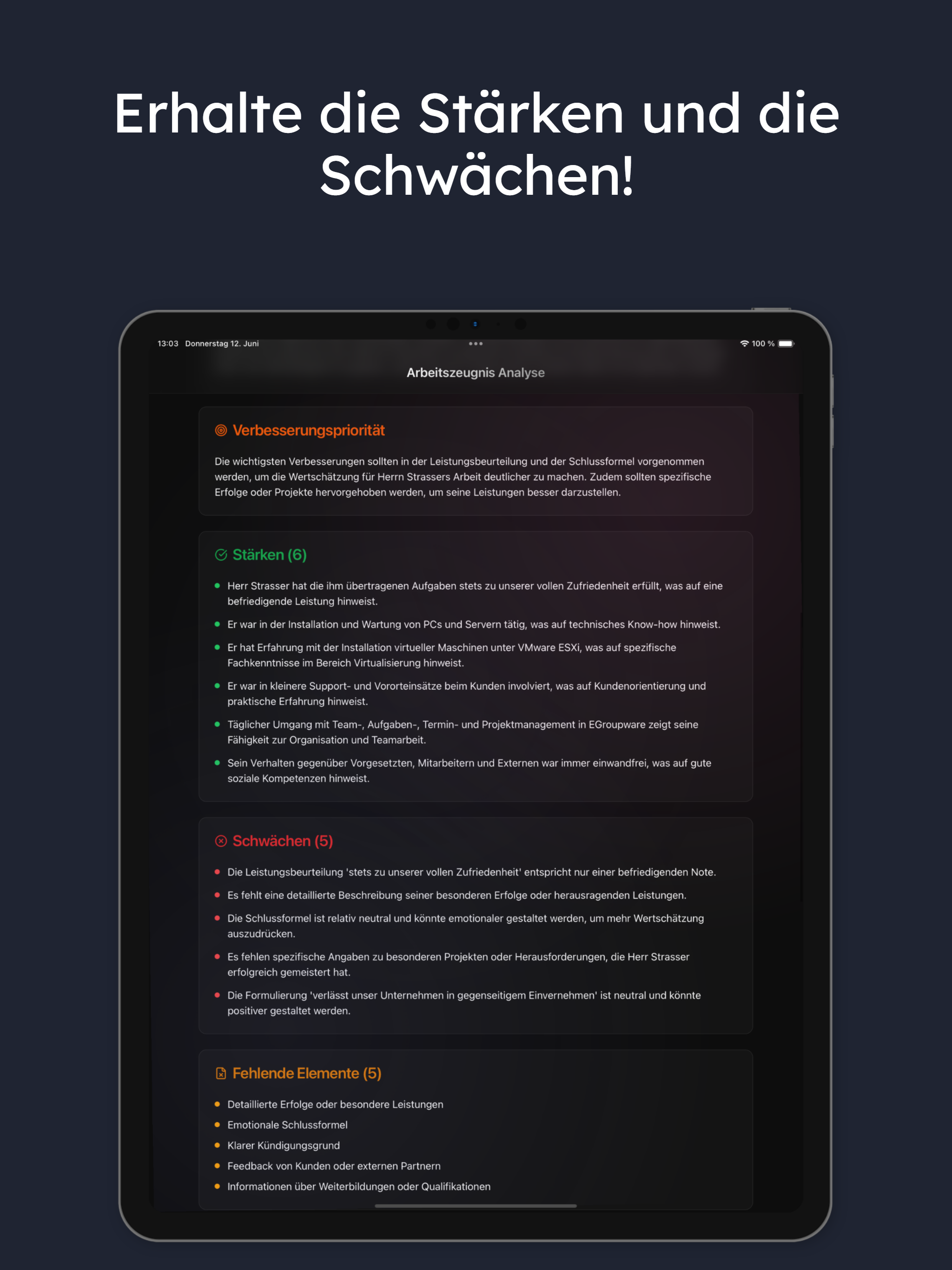 Arbeitszeugnis AI - Analyzer