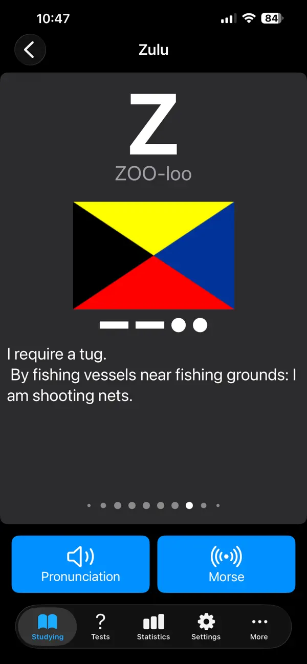 Screenshot #2 pour ICS: alphabet, Morse, flags