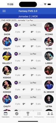 Fantasy FMS - Liga Freestyle iPhone screenshot