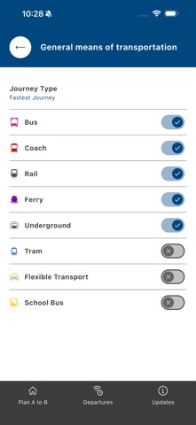 National PTI Journey Planner screenshot