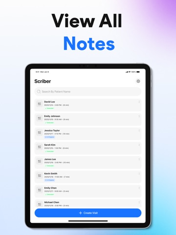 AI Medical Scribe & Clinician iPad screenshot