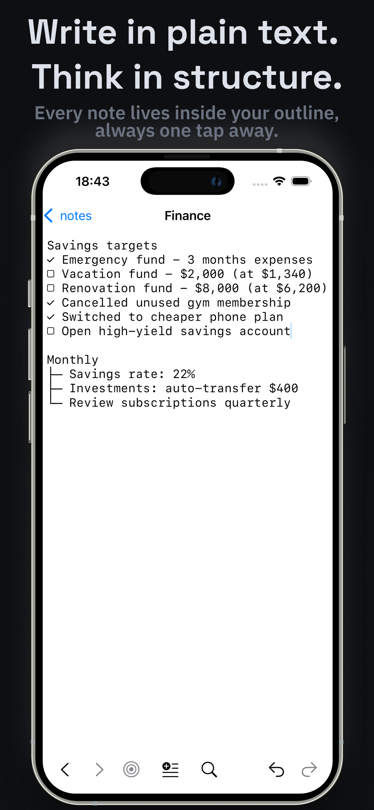Structured Outliner screenshot 2