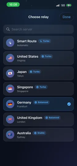 Скриншот ВПН - Wind VPN Whale на iPhone 3
