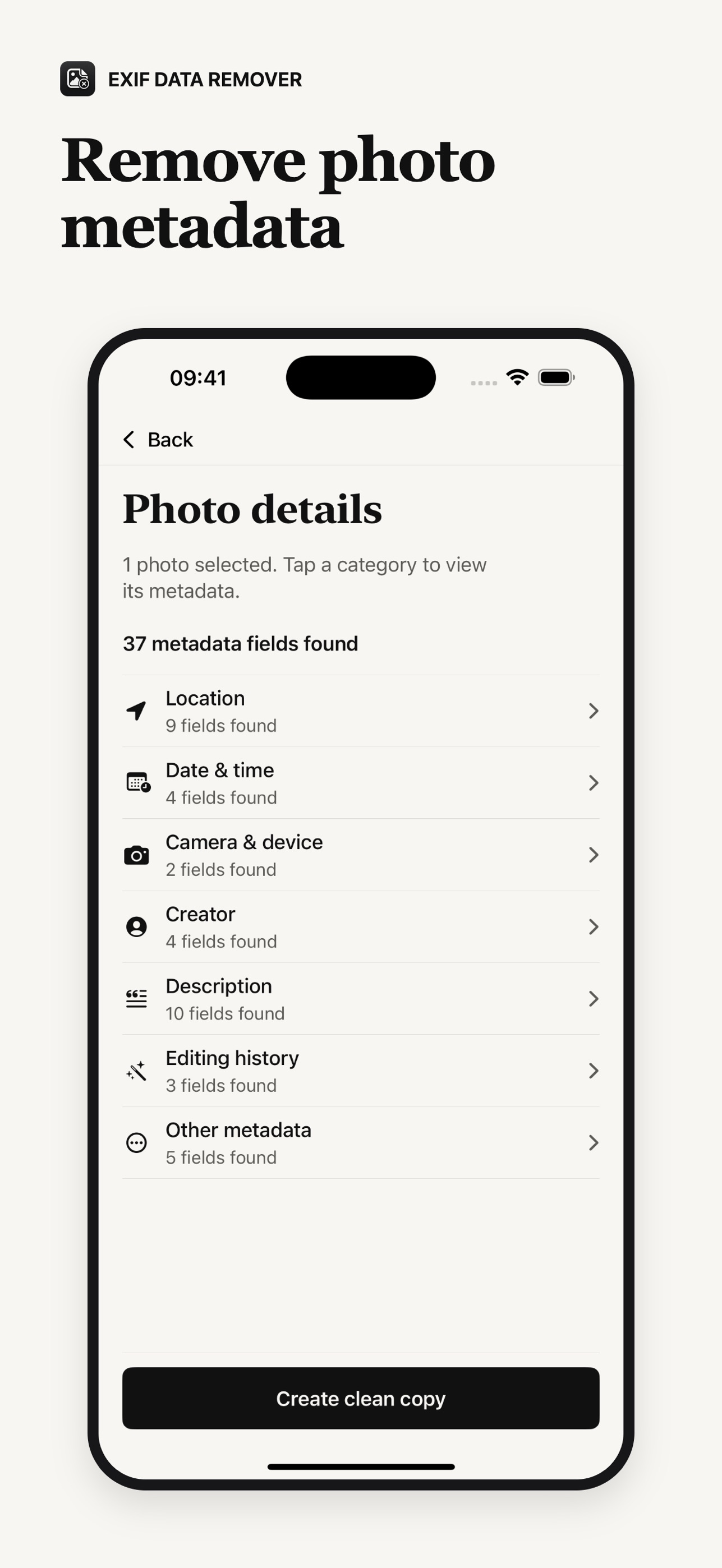 Screenshot 1 of EXIF Data Remover