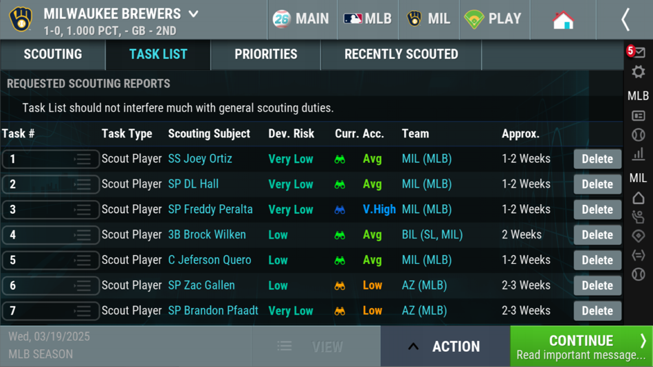 #6. OOTP Baseball 26 Go! (iOS) Bởi: Out of the Park Developments