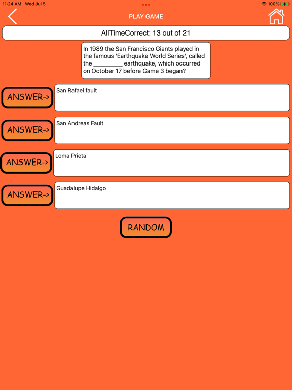 Trivia Game for SF Giants fans iPad screenshot 6 - Sports app