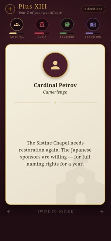 Conclave: Pope Simulator iPhone screenshot